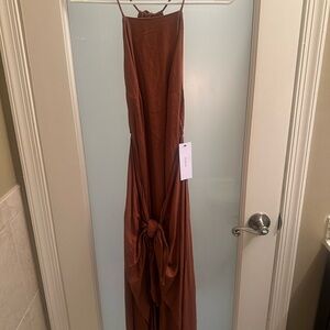 Elegant Brown Maxi Dress